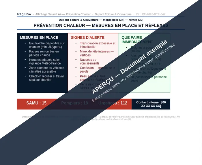 Affichage salarié A4